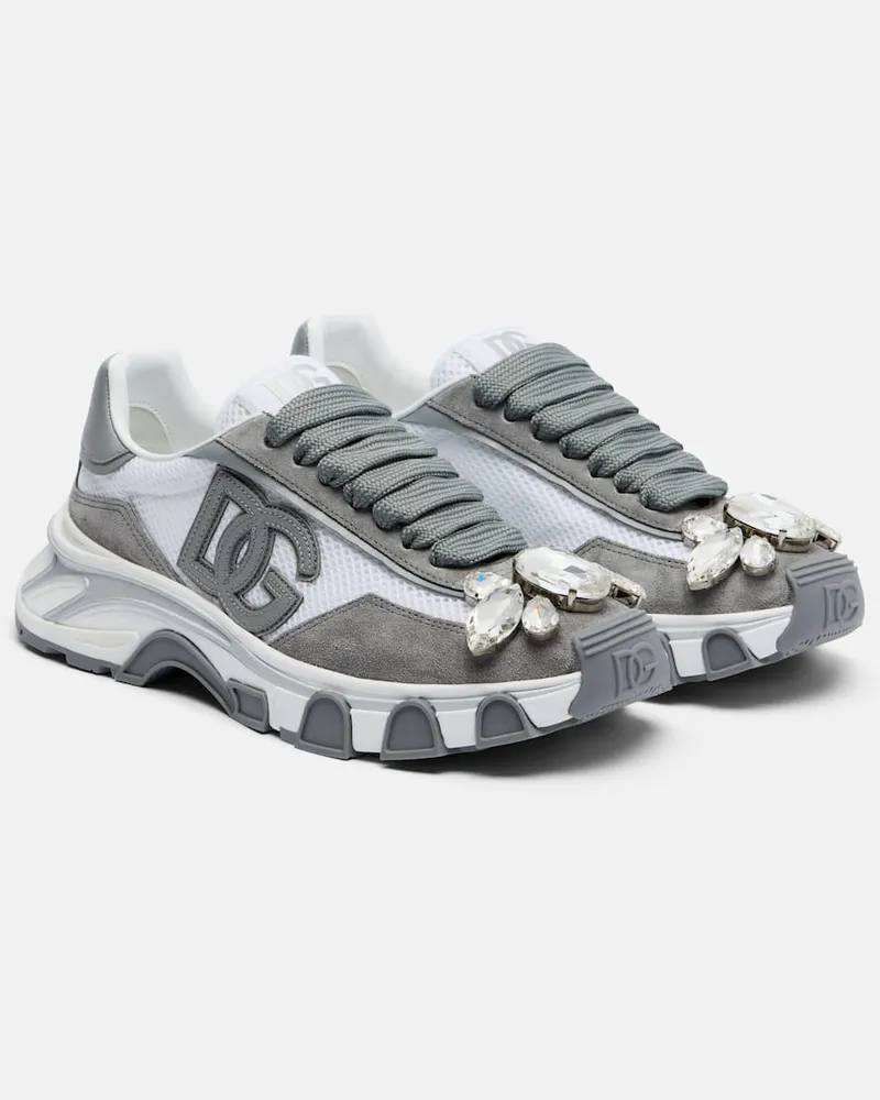Dolce & Gabbana Sneakers DG Country Road mit Veloursleder Grau