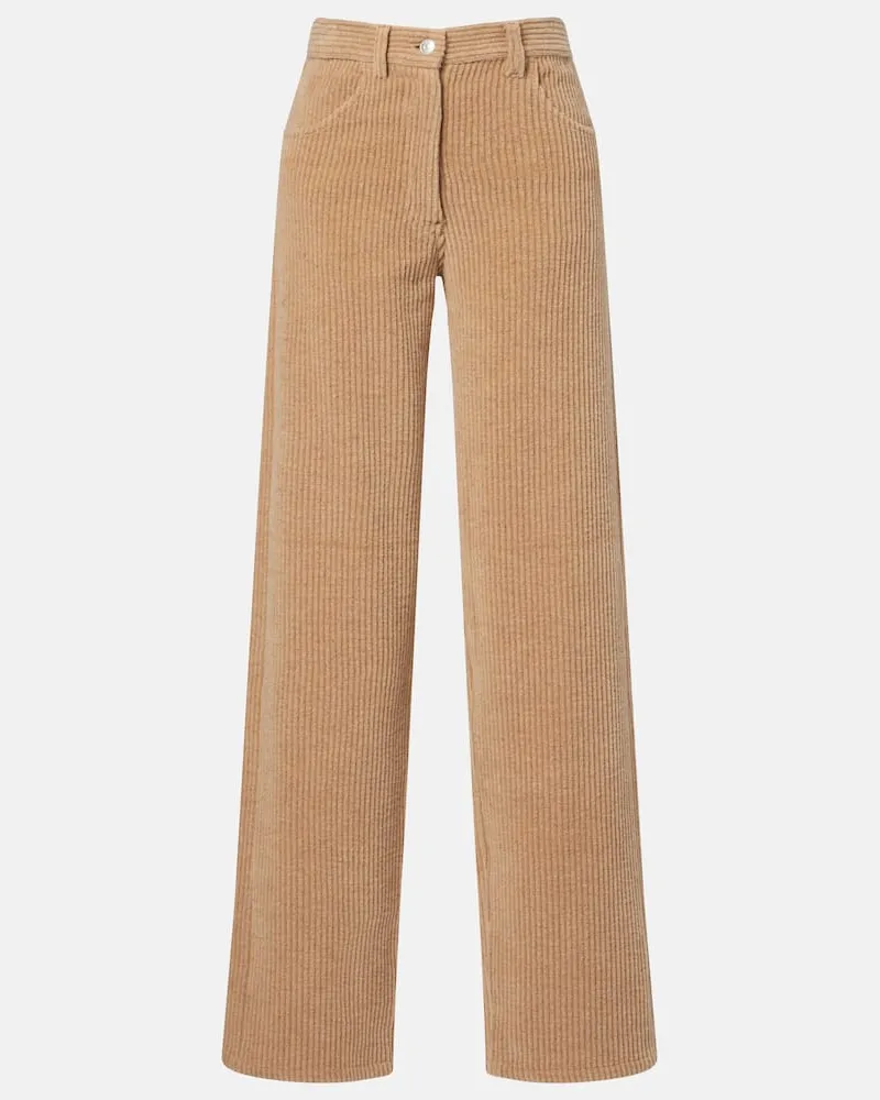 The Row Gerade High-Rise-Hose Clair aus Cord Beige