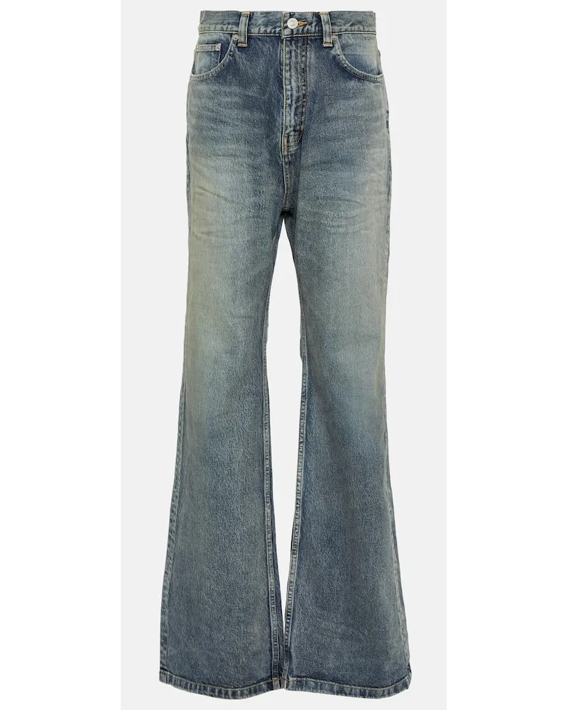 Balenciaga Mid-Rise Flared Jeans Blau