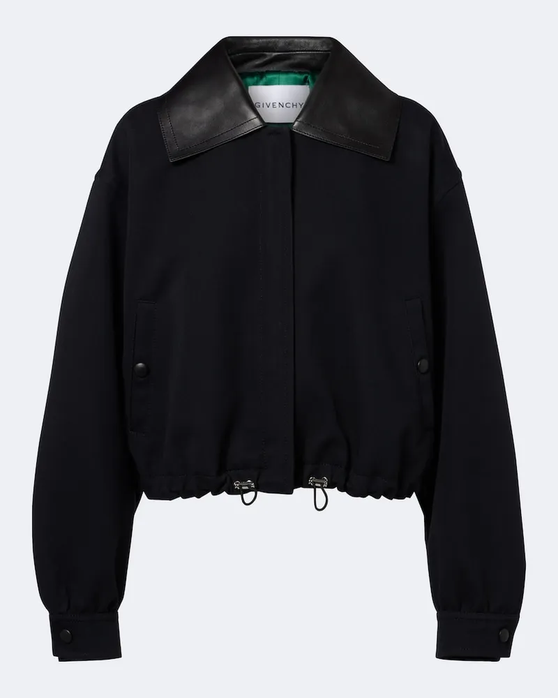 Givenchy Jacke aus Baumwolle und Wolle mit Leder Schwarz