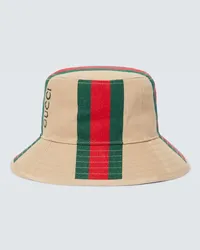 Gucci Bedruckter Hut aus Baumwoll-Canvas Multicolor