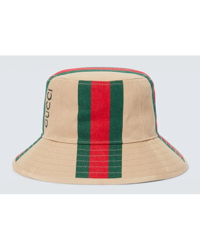 Gucci Bedruckter Hut aus Baumwoll-Canvas Multicolor