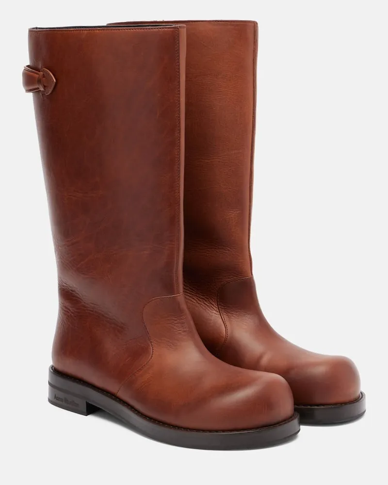 Acne Studios Stiefel Beshay aus Leder Braun