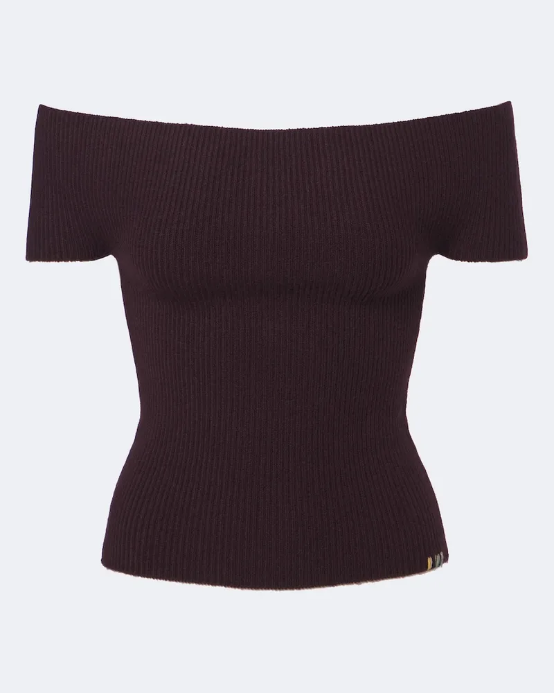 extreme cashmere Off-Shoulder Top N°381 Libra Violett