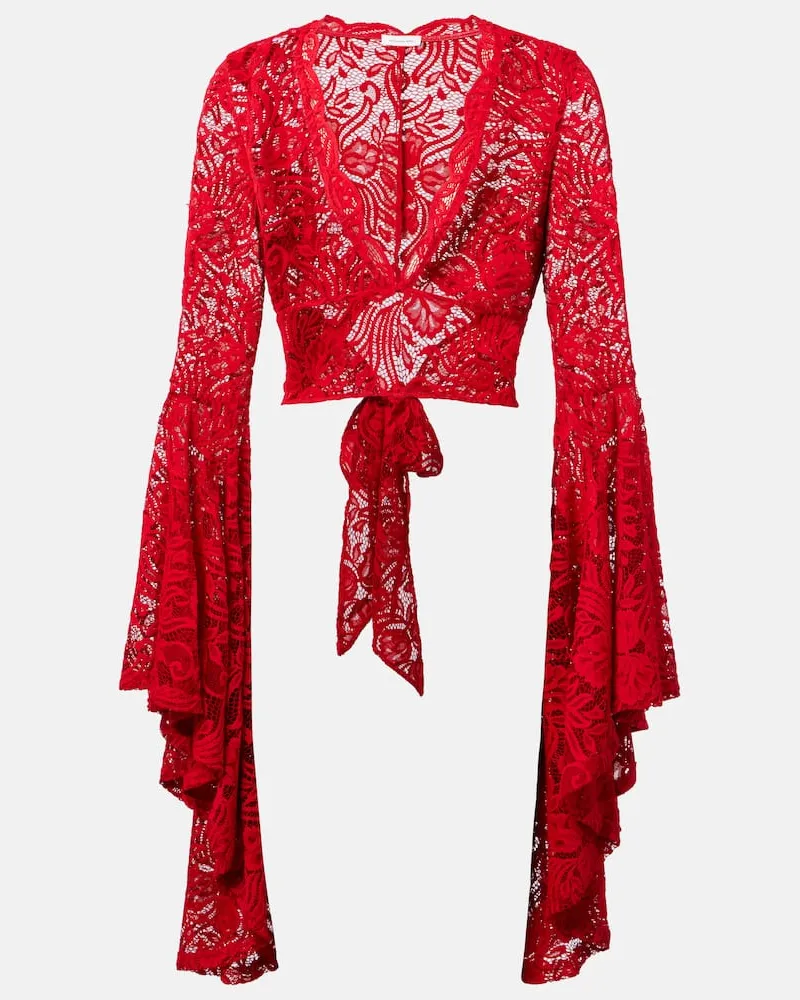 Alexandra Miro Top Talia aus Spitze Rot