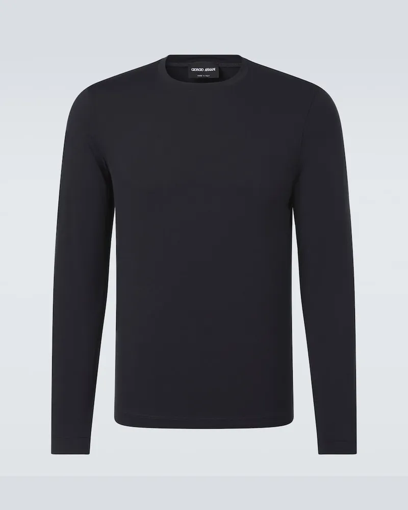 Giorgio Armani T-Shirt aus Baumwoll-Jersey Blau
