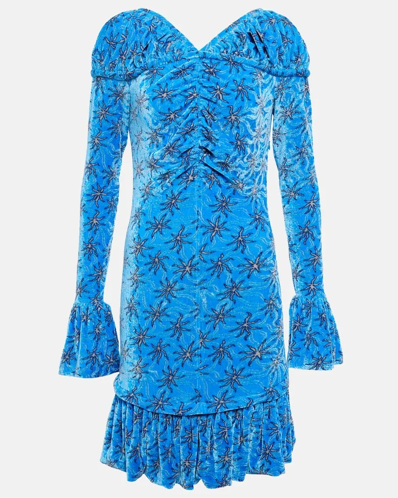 Paco Rabanne Minikleid aus Samt Multicolor