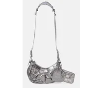 Schultertasche Le Cagole XS aus Metallic-Leder