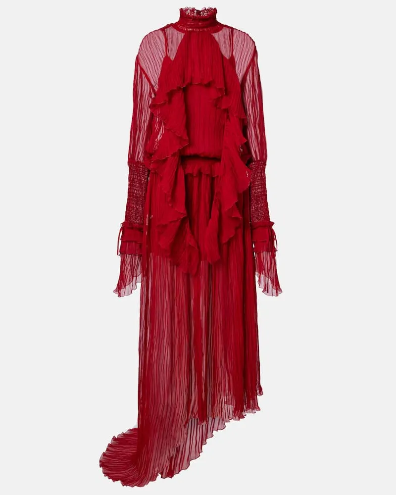 Blumarine Robe aus Seidenchiffon Rot