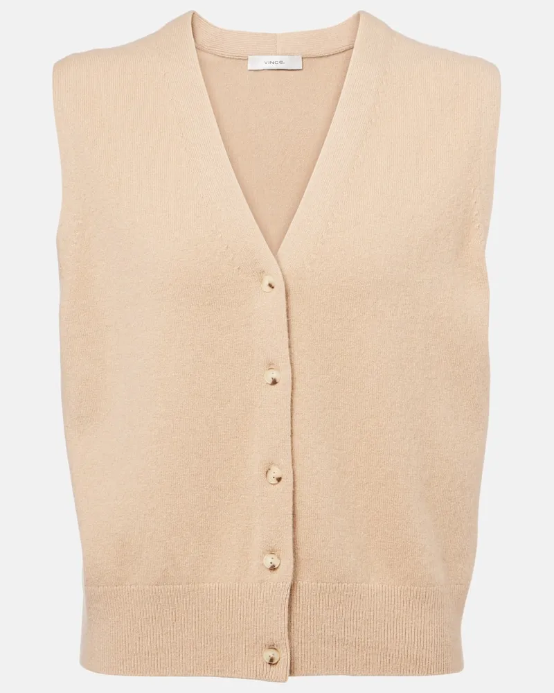 Vince Weste aus einem Wollgemisch Beige