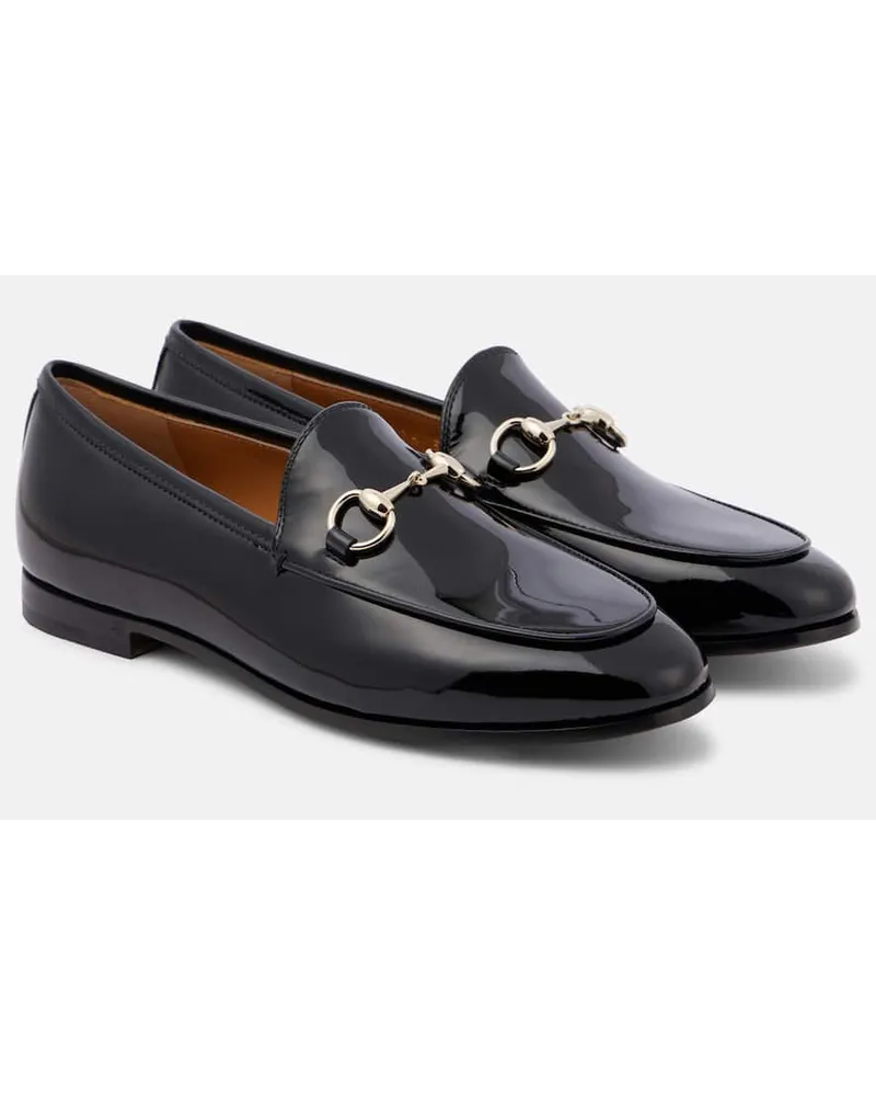 Gucci Loafers Jordaan Horsebit aus Lackleder Schwarz