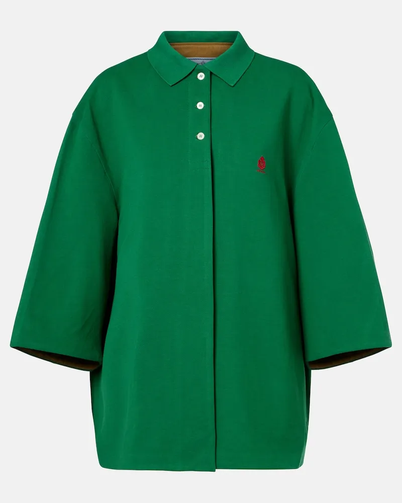 Prada Mantel aus Baumwoll-Piqué Grün