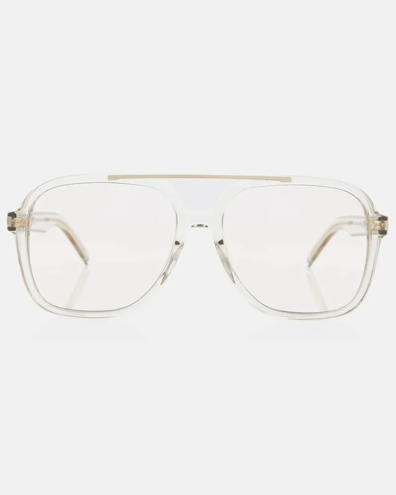 Saint Laurent Aviator-Sonnenbrille Transparent