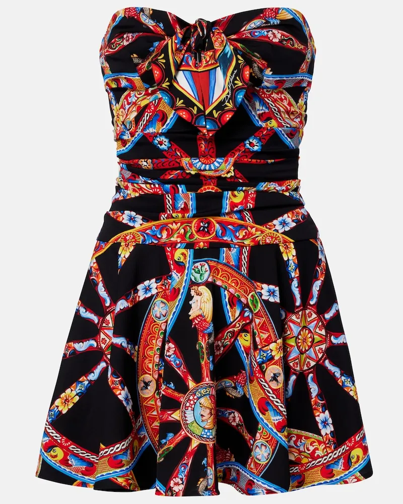 Dolce & Gabbana Minikleid aus einem Seidengemisch Multicolor