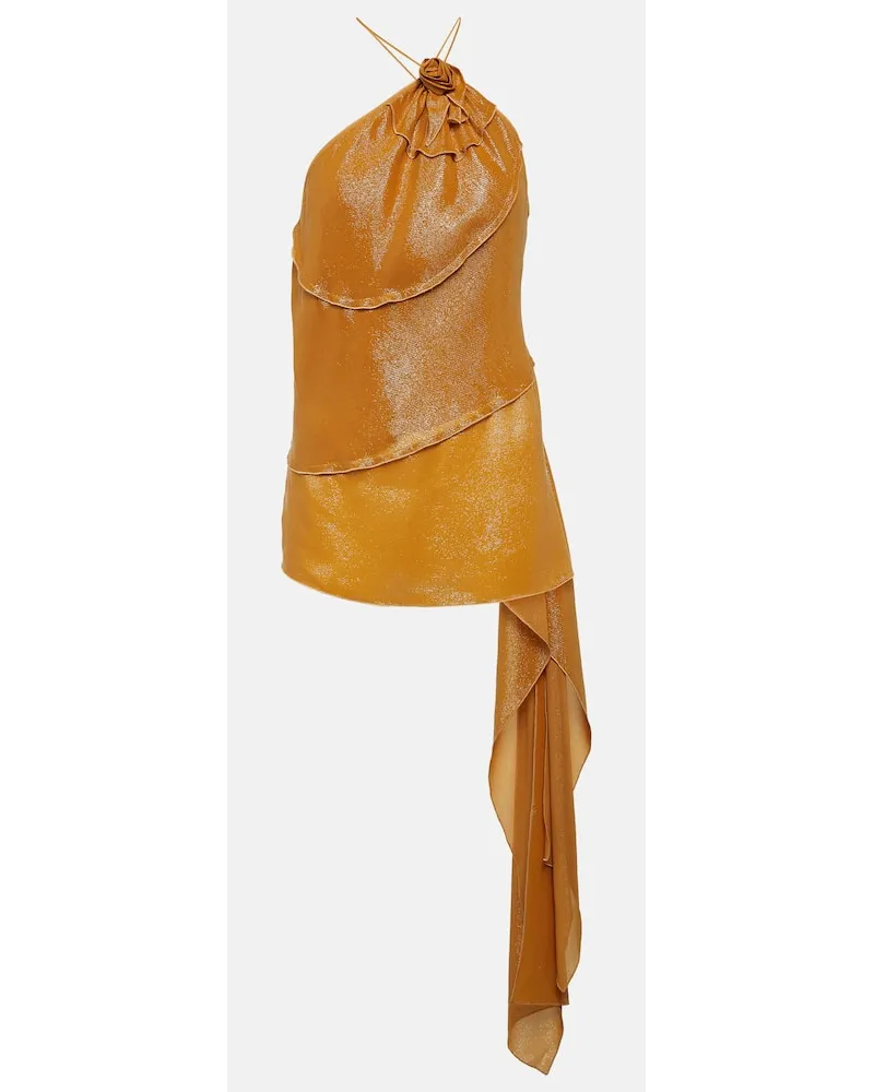 Victoria Beckham Top aus Lamé Gold