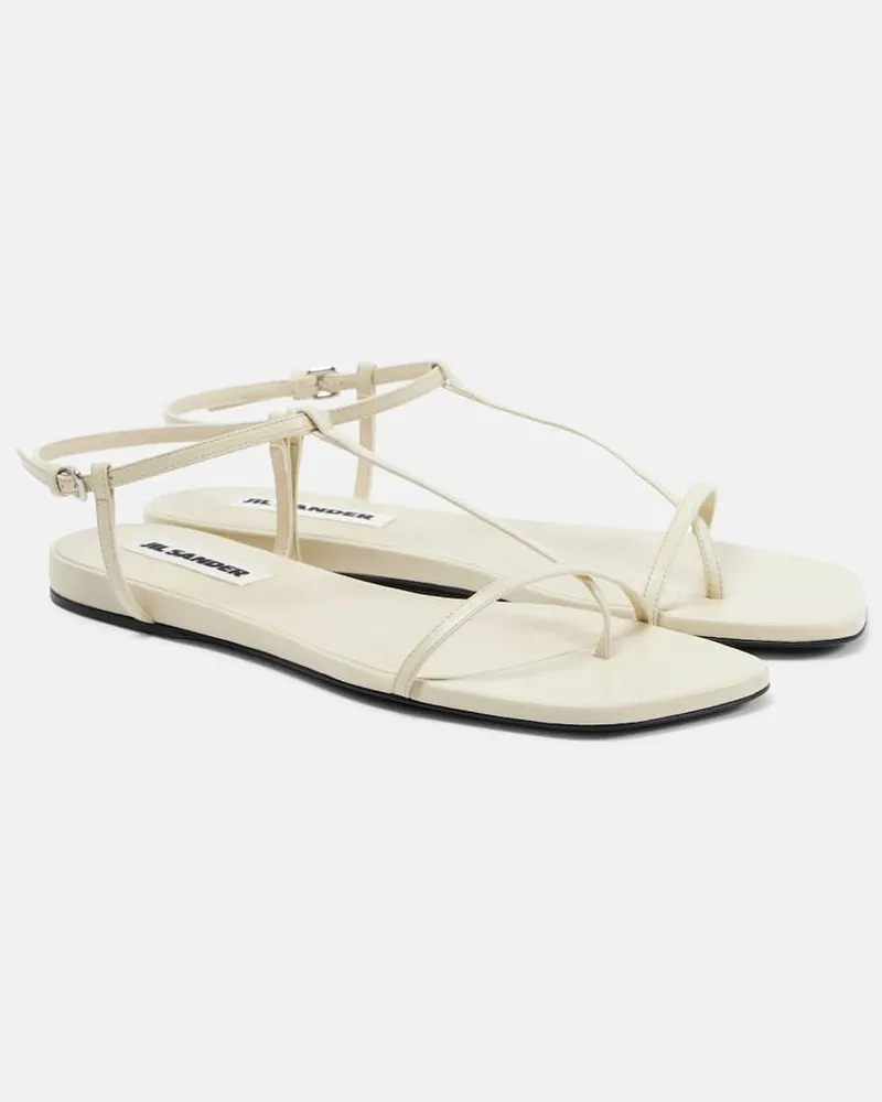 Jil Sander Sandalen aus Leder Weiß