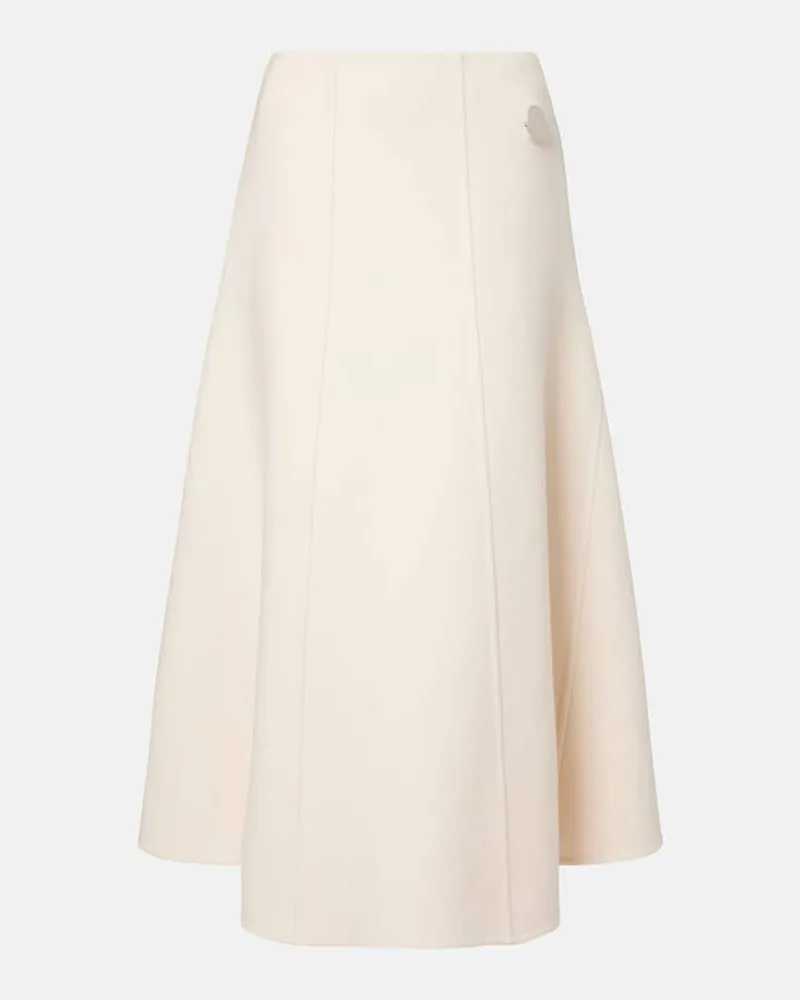Moncler Jil Sander Midirock aus Schurwolle Weiß