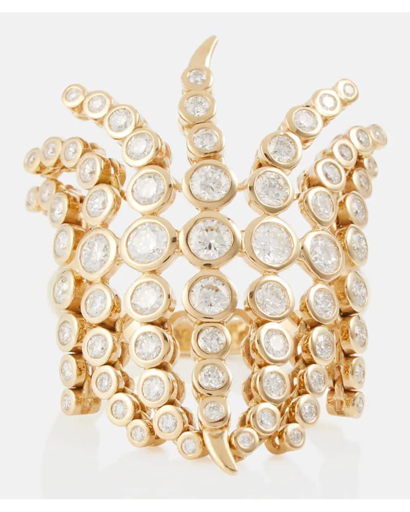 ONDYN Ring Fringe aus 14kt Gelbgold mit Diamanten Gold
