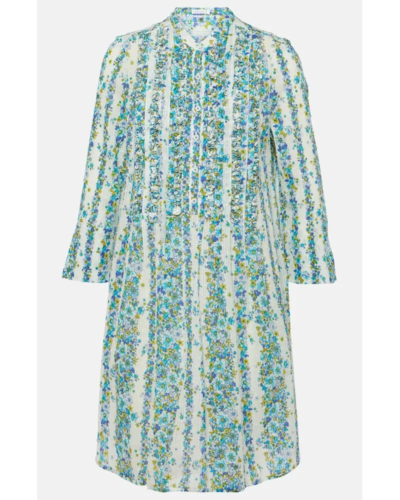 Poupette St Barth Minikleid Bea aus Baumwolle Blau