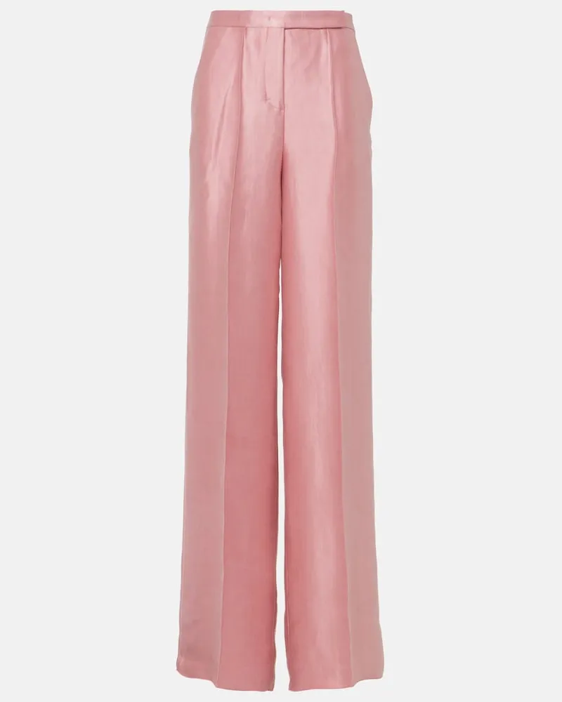 Dorothee Schumacher Weite Hose Slouchy Elegance aus Satin Rosa