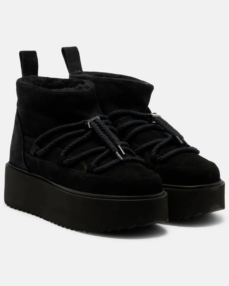 INUIKII Schneestiefel Classic Low aus Veloursleder Schwarz