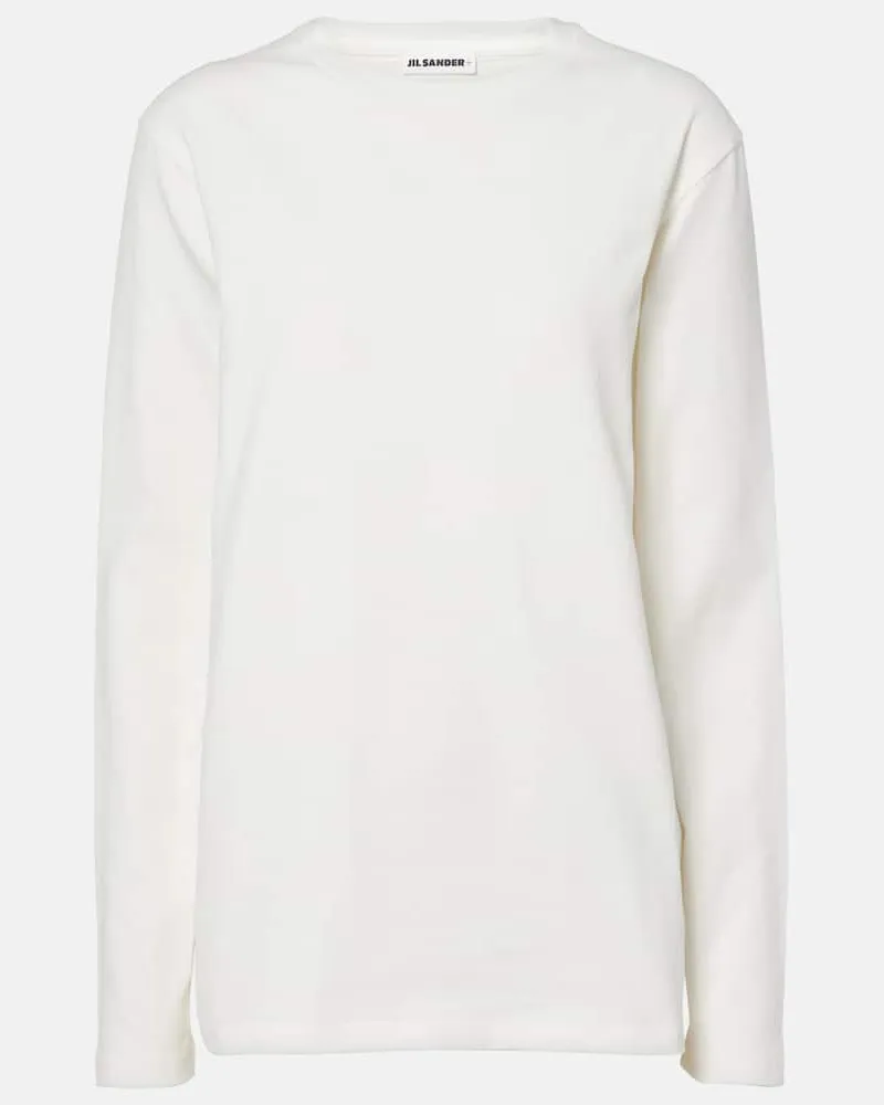 Jil Sander Longsleeve aus Baumwoll-Jersey Weiß