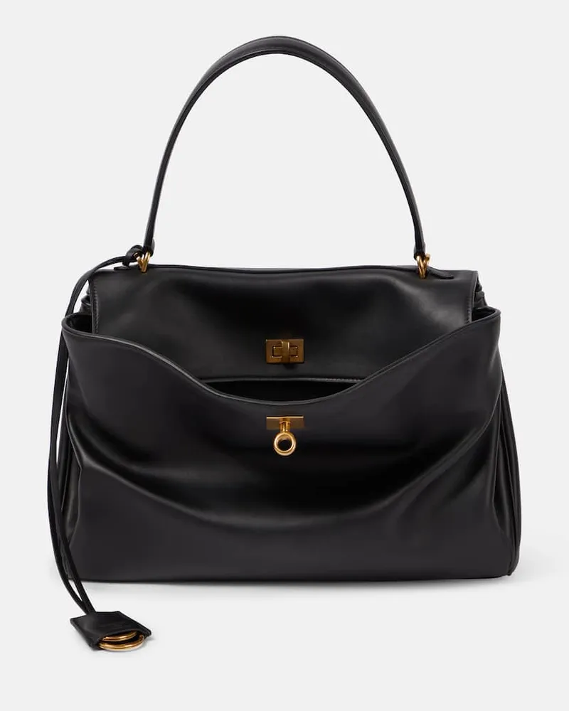 Balenciaga Tote Rodeo Medium aus Leder Schwarz