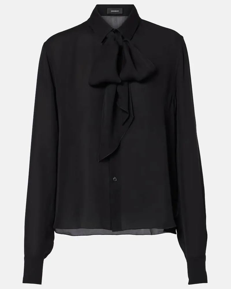 WARDROBE.NYC Schluppenbluse aus Seide Schwarz