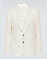 Brunello Cucinelli Blazer aus einem Leinengemisch Weiss