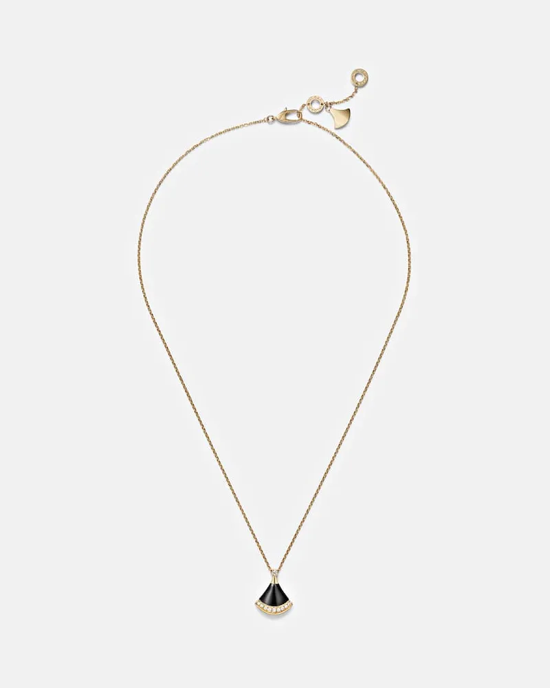 Bulgari Halskette Divas' Dream aus 18kt Gelbgold mit Diamanten und Onyx Gold