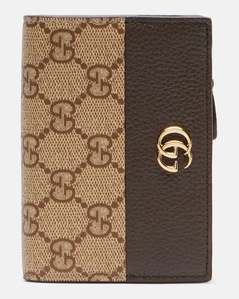 Gucci Portemonnaie GG Marmont Small aus Leder Braun