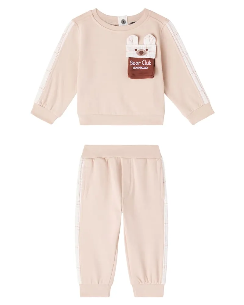 Monnalisa Baby Set aus Sweatshirt und Jogginghose Pink