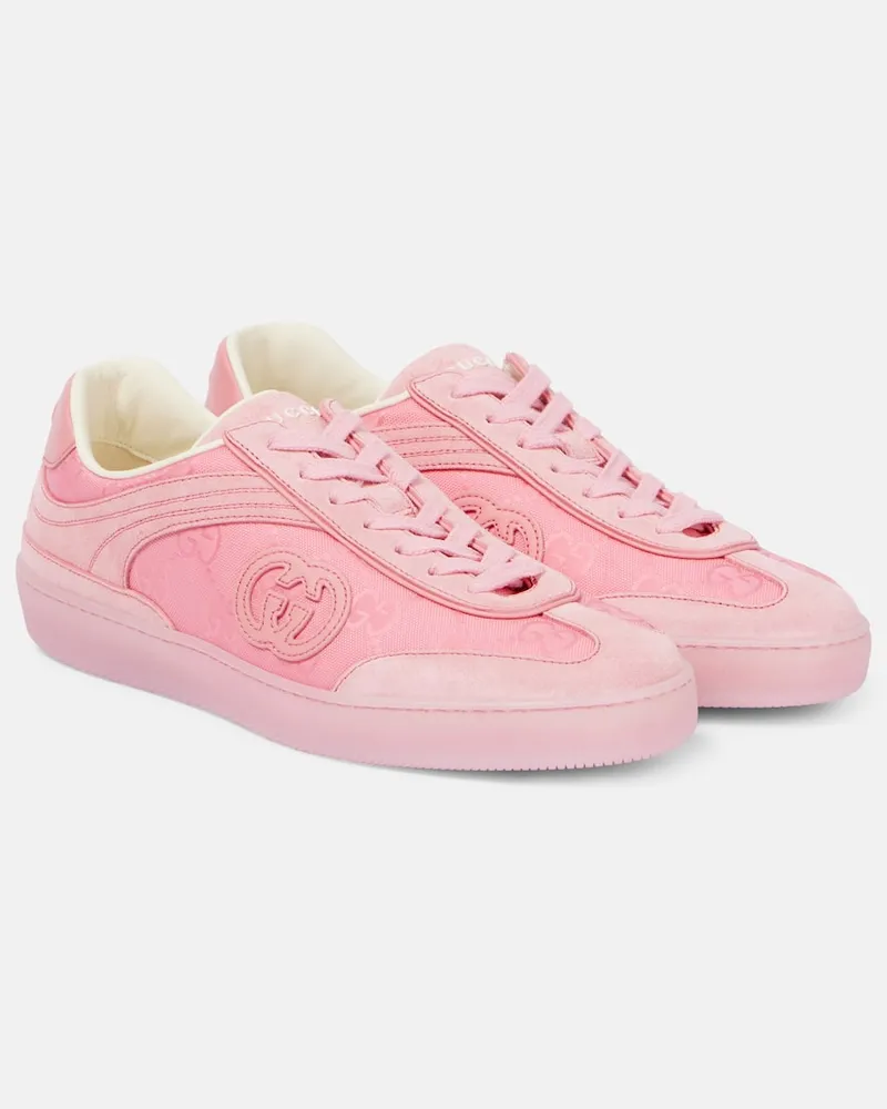 Gucci Sneakers G75 mit Veloursleder Pink