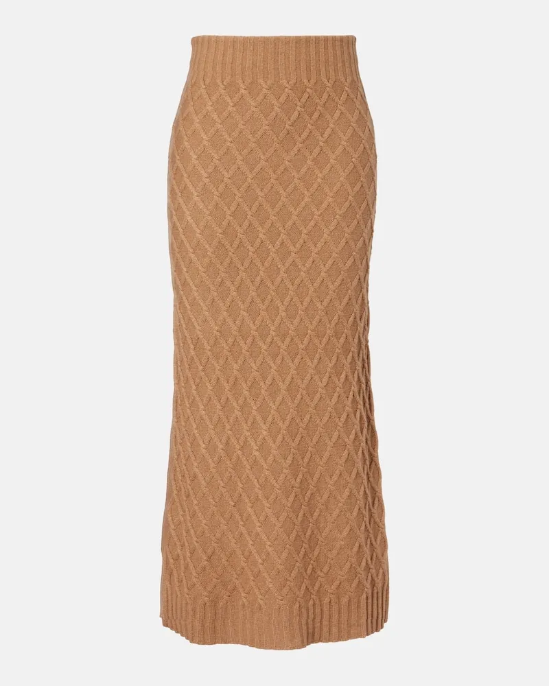 Max Mara Maxirock Po aus Kamelhaar Beige