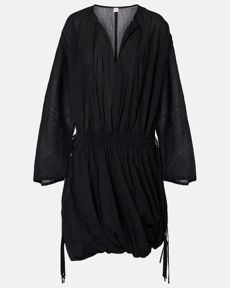 Totême Minikleid aus Baumwolle Schwarz