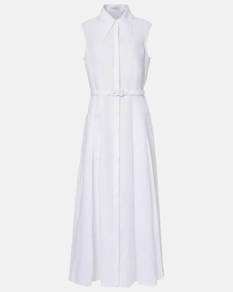 Gabriela Hearst Hemdblusenkleid Durand aus Leinen Weiß