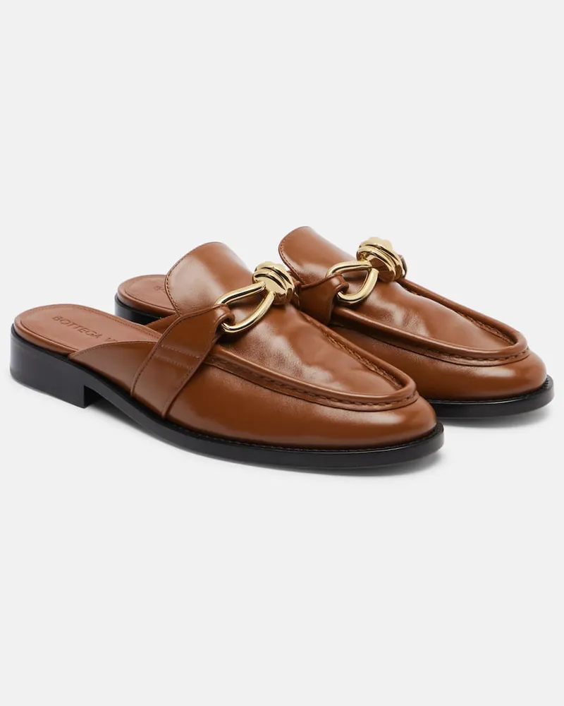 Bottega Veneta Slippers Astaire Knot aus Leder Braun