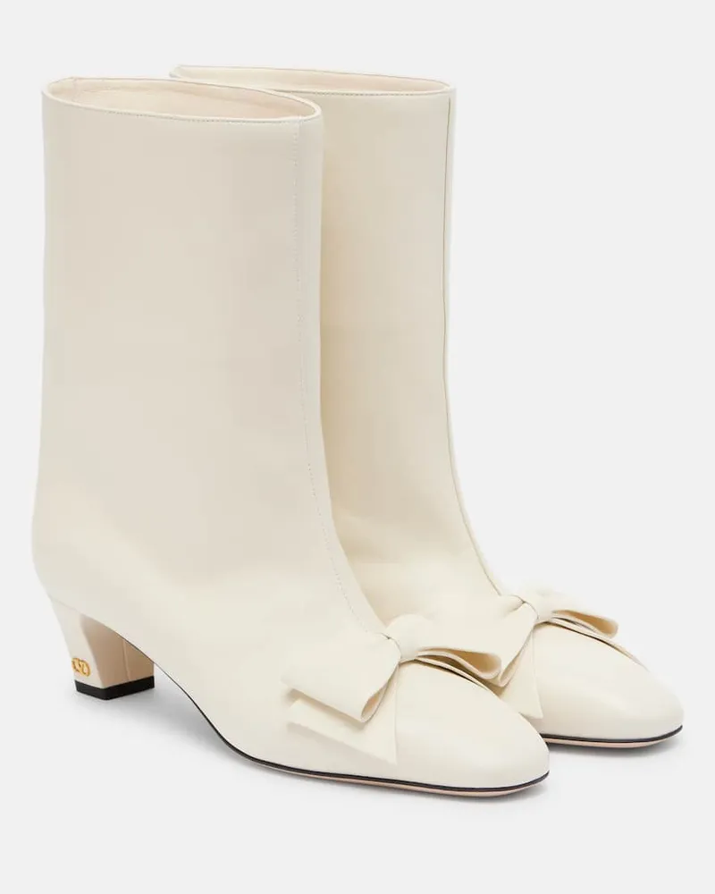 Valentino Garavani Stiefel Bowow 45 aus Leder Weiß