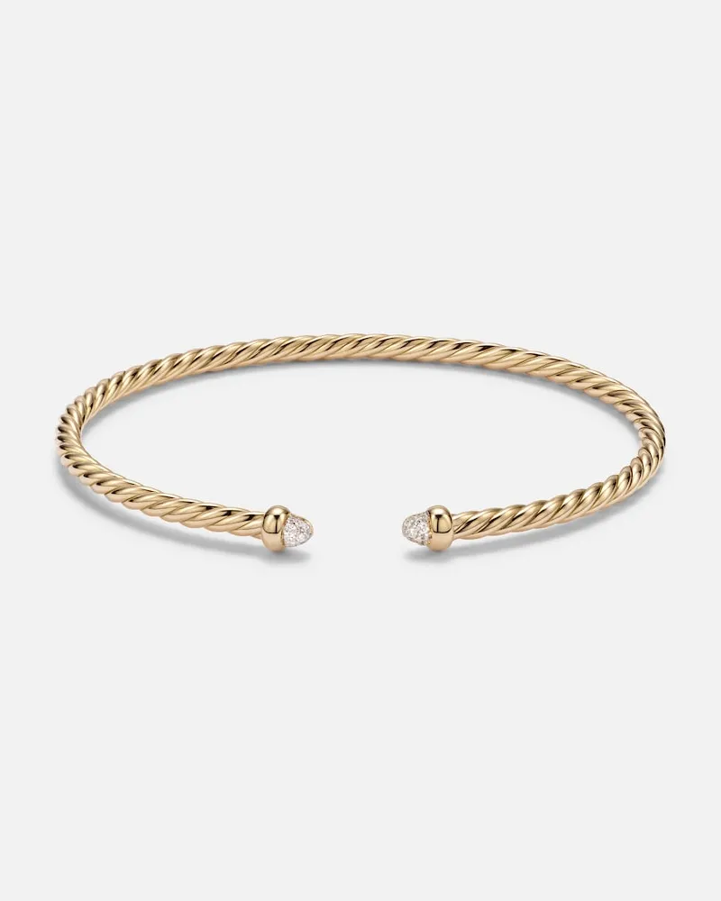 David Yurman Armreif Cablespira® Flex Micro aus 18kt Gelbgold mit Diamanten Gold