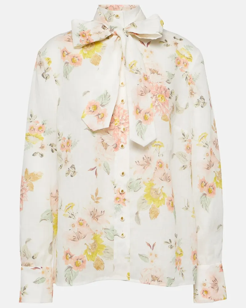 Zimmermann Bluse aus Ramie Weiß