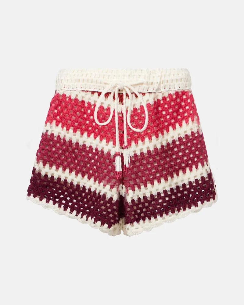 FARM Rio Shorts aus Häkelstrick Rot