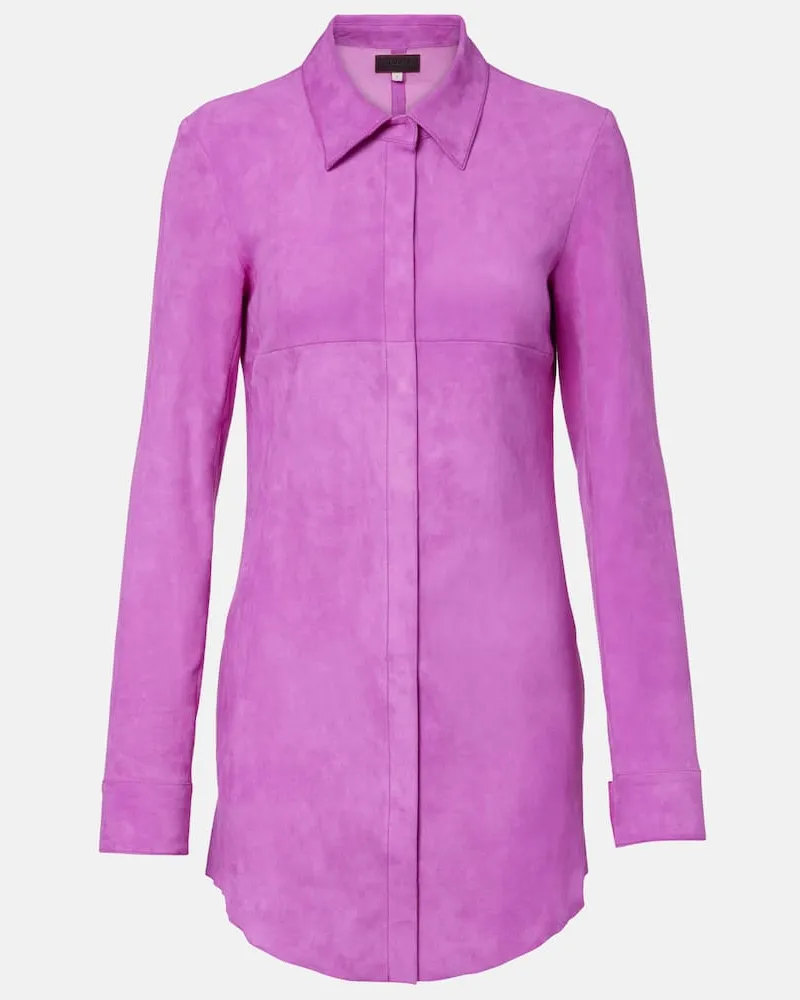 Stouls Hemdblusenkleid Geraldine aus Veloursleder Pink