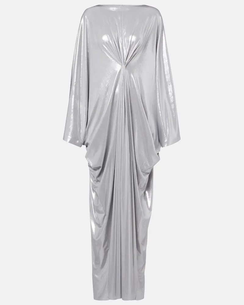 Norma Kamali Kaftan Choir aus Lamé Silber