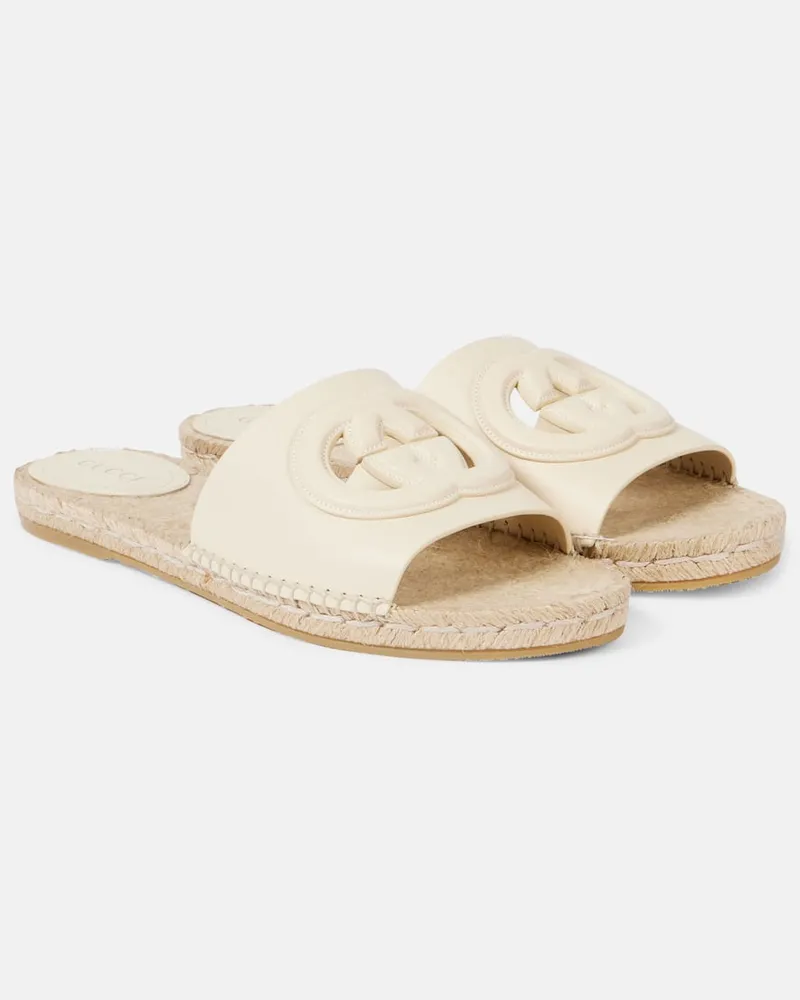 Gucci Espadrilles-Pantoletten Gucci Cut aus Leder Weiß