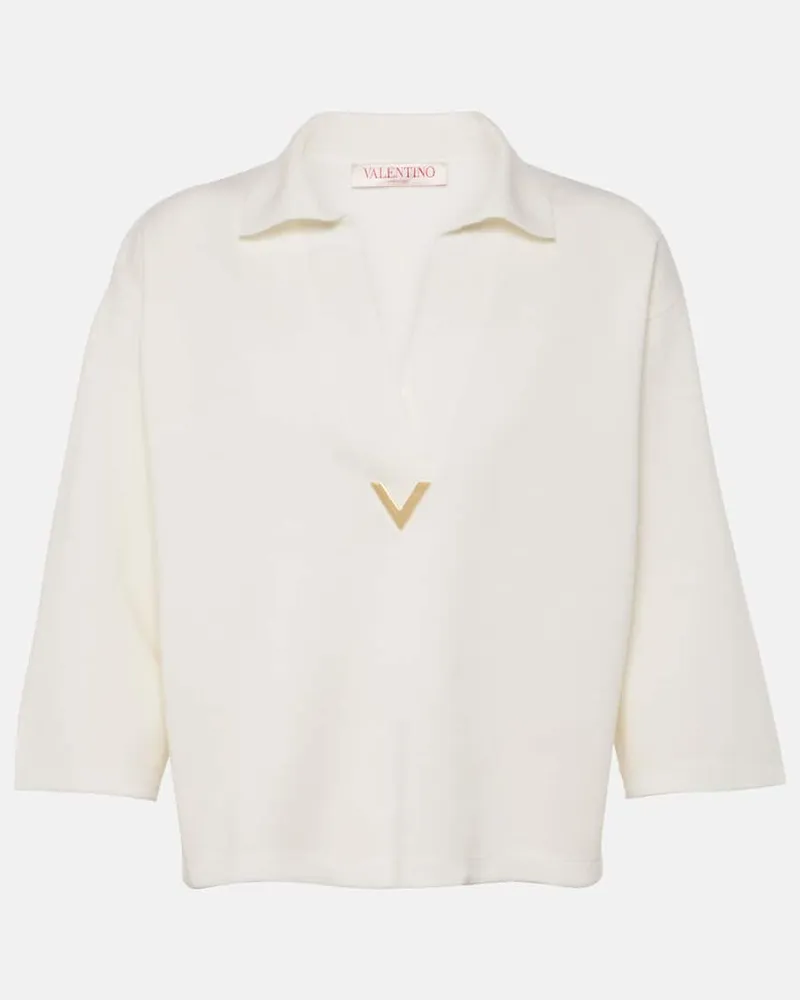 Valentino Garavani Top VGold aus Wolle Weiss