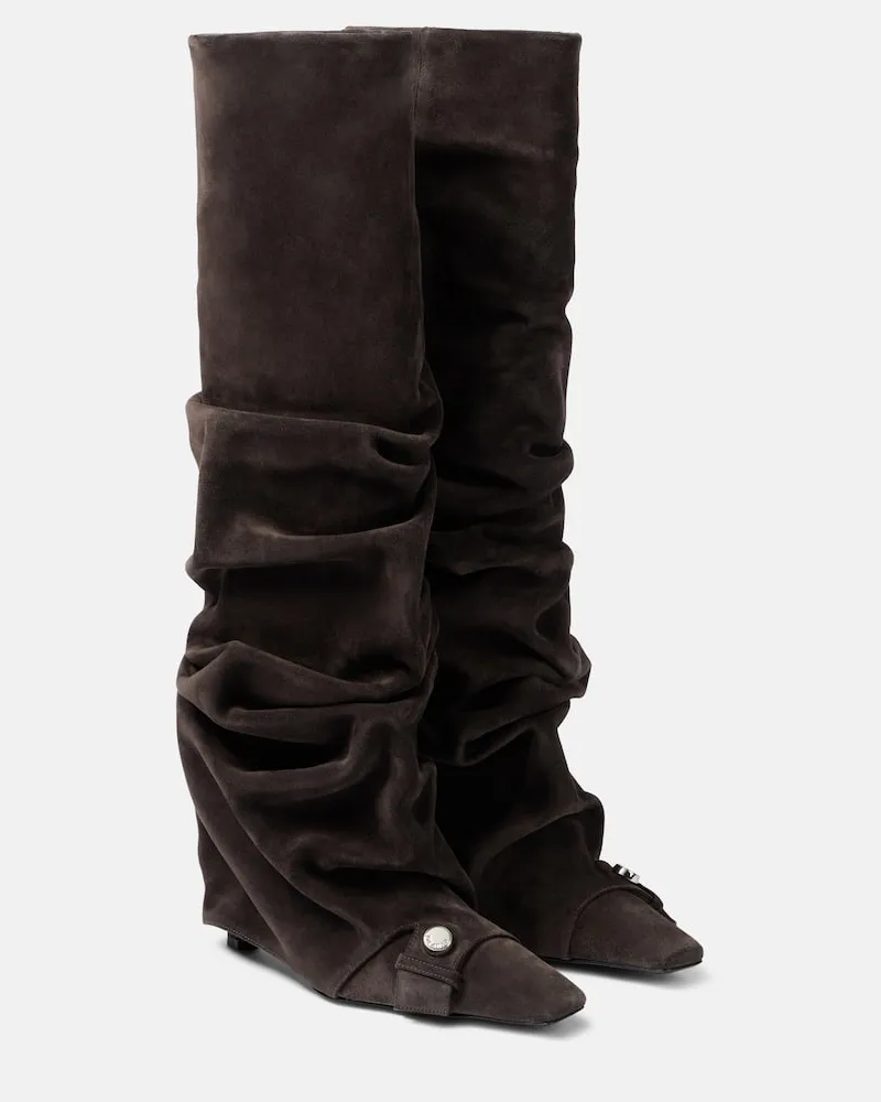 ATTICO Stiefel Juno 95 aus Veloursleder Grau