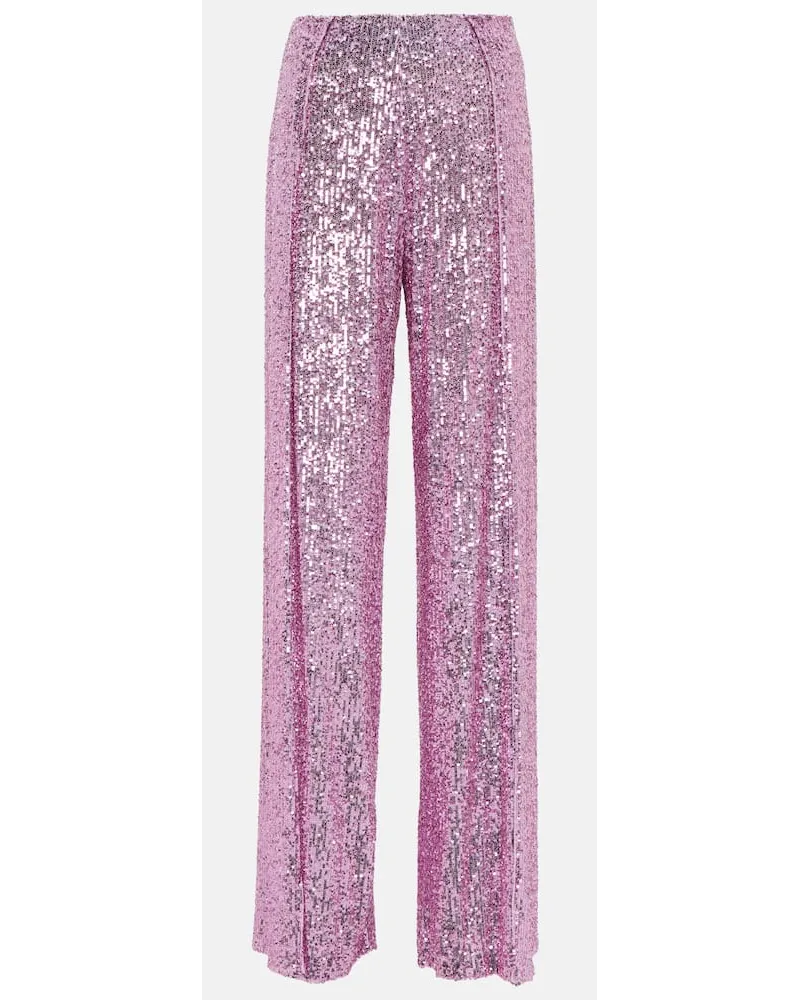 Tom Ford Weite Hose mit Pailletten Lila