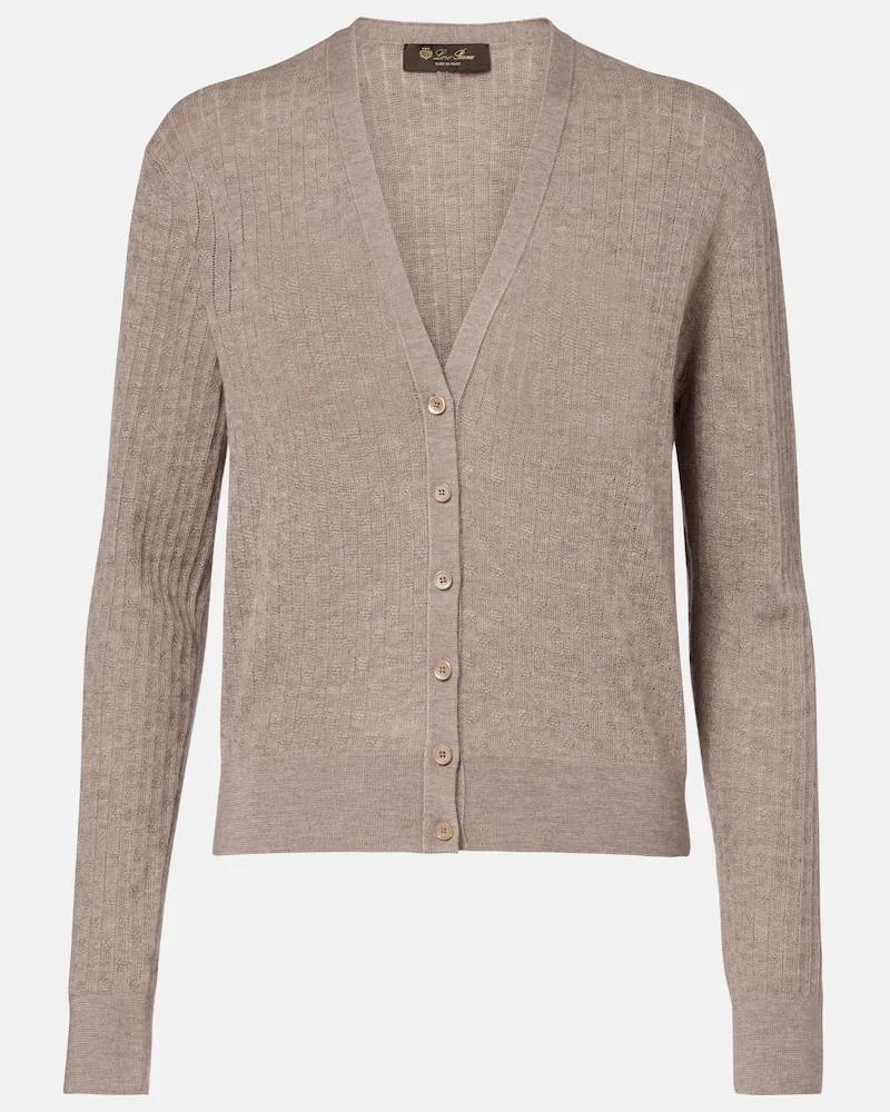 Loro Piana Cardigan aus Kaschmir und Seide Beige