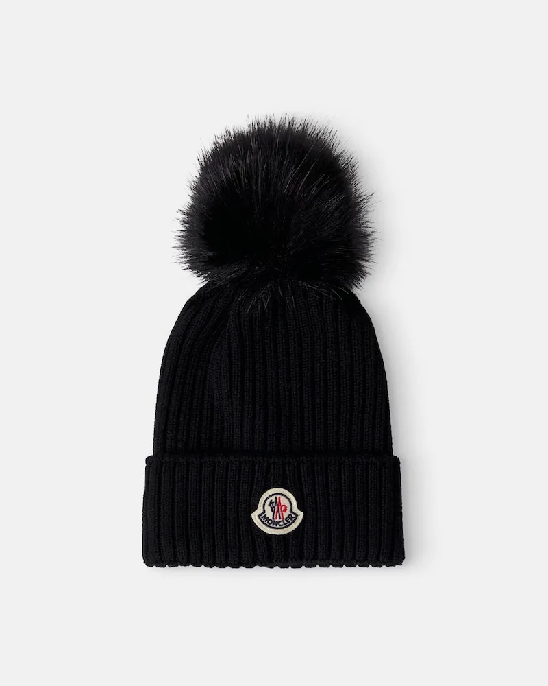 Moncler Mütze aus Schurwolle Schwarz