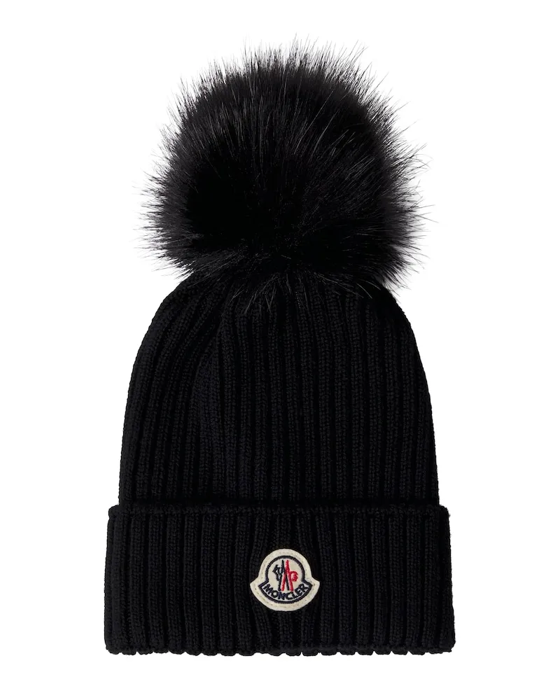 Moncler Mütze aus Schurwolle Schwarz